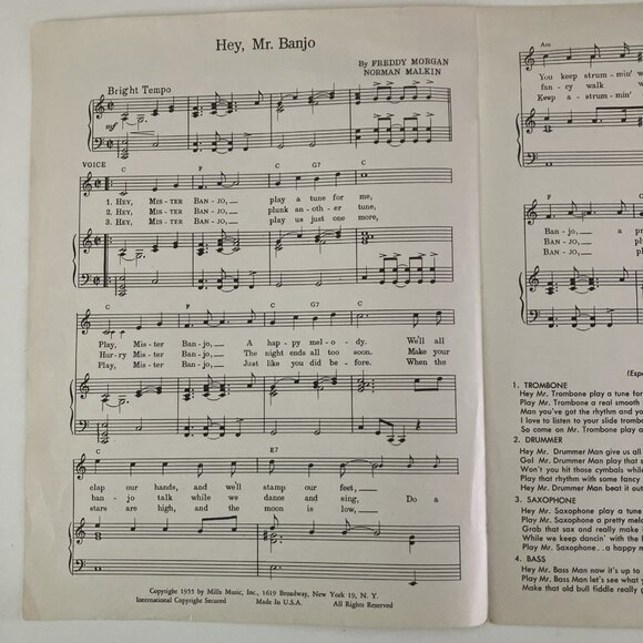 1950s Vintage Sheet Music Hey Mr Banjo, Ivory Tower, Pat Boone, Nelson Riddle - Picture 12 of 16